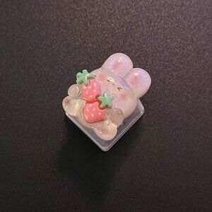 Cute Bunny with Strawberries Keycap OEM Mechanical Keyboard with Cross Axis